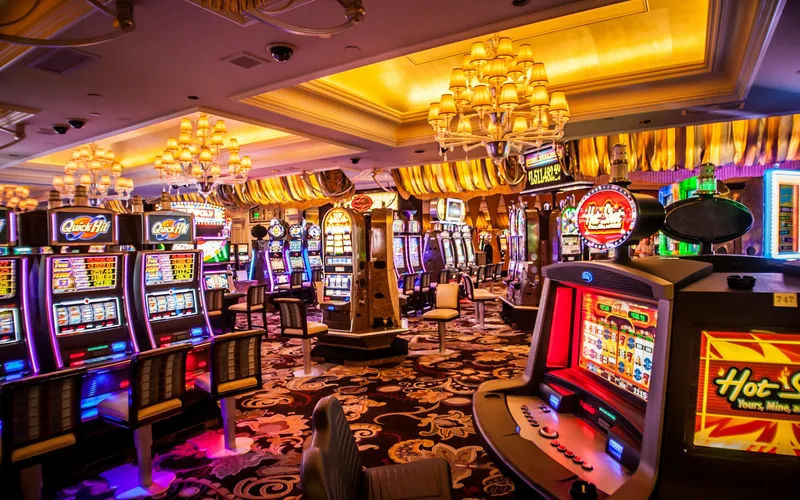 Neon slot machine image for OCBET bonuses